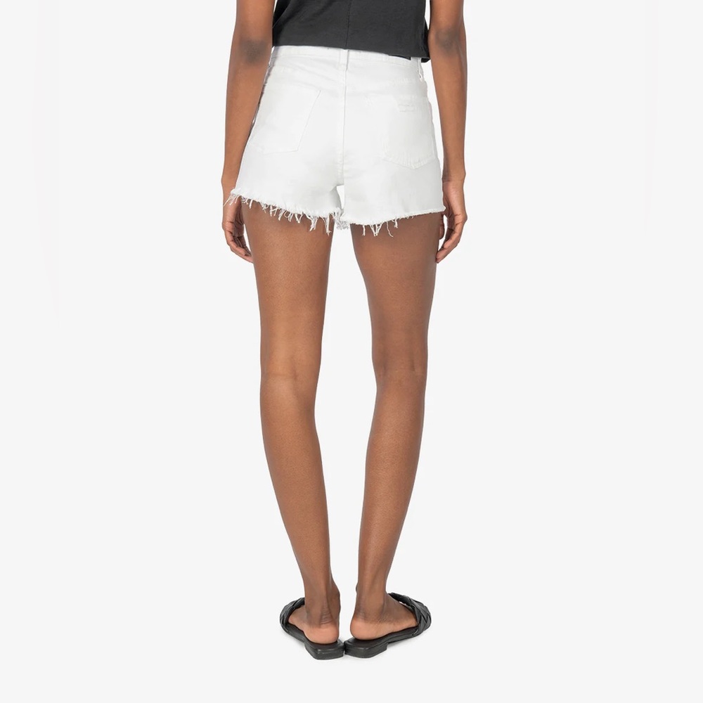 NWT Kut From The Kloth Jane High Rise White Denim Cutoff Shorts Size 12 - Picture 3 of 11